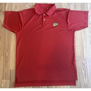 Adidas Chicago Blackhawk NHL Embroidered Logo Red Polo Shirt Size Large, Golf